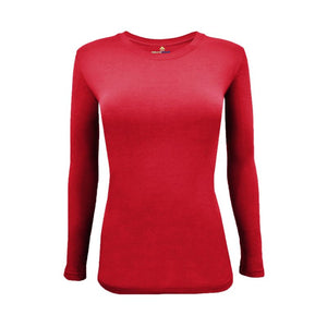 Natural Uniforms Women's Under Scrub Long Sleeve Crew Neck  T-Shirt Red