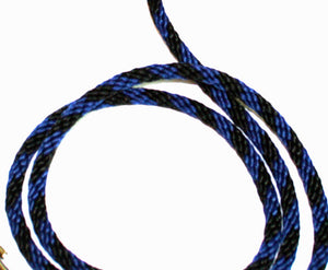1/4 Solid Braid (Round) Long Line / Check Cord Blue/Orange Spiral