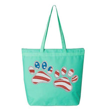 Load image into Gallery viewer, Patriotic Paws Embroidery Canvas Tote