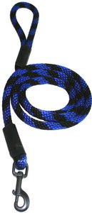 Black Ops Collection 1/2" Solid Braid Snap Lead  Black/Blue Spiral
