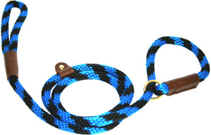 1/2" Solid Braid Slip Lead Black/Blue Spiral