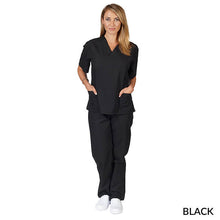 Load image into Gallery viewer, Red- Natural Uniforms Unisex Solid V-Neck Scrub Set