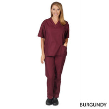 Load image into Gallery viewer, Pink- Natural Uniforms Unisex Solid V-Neck Scrub Set