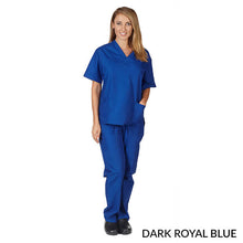 Load image into Gallery viewer, Purple- Natural Uniforms Unisex Solid V-Neck Scrub Set
