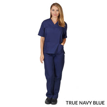 Load image into Gallery viewer, Teal- Natural Uniforms Unisex Solid V-Neck Scrub Set