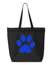 Load image into Gallery viewer, Paw Print- Black Embroidered Canvas Tote