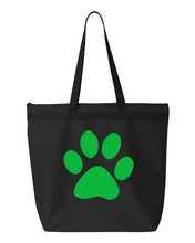 Load image into Gallery viewer, Paw Print- Black Embroidered Canvas Tote