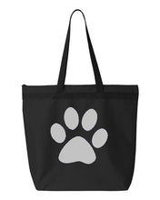 Load image into Gallery viewer, Paw Print- Black Embroidered Canvas Tote