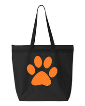 Load image into Gallery viewer, Paw Print- Black Embroidered Canvas Tote