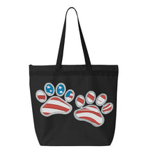 Load image into Gallery viewer, Patriotic Paws Embroidery Canvas Tote