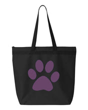 Load image into Gallery viewer, Paw Print- Black Embroidered Canvas Tote