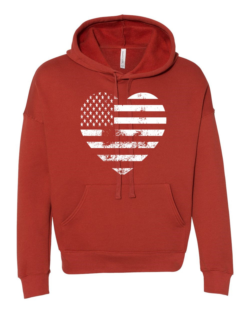 Brick Red Fleece Drop Shoulder Hoodie The Leash Outlet