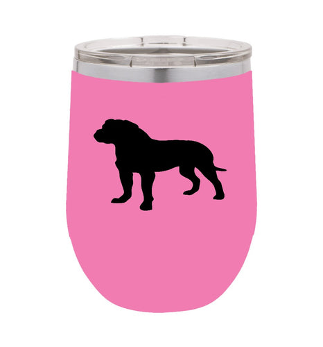 Bull Mastiff 12 oz Vacuum Insulated Stemless Wine Glass
