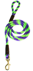 1/2" Solid Braid Snap Lead Lime Green/Purple Spiral
