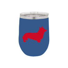 Load image into Gallery viewer, Pembroke Welsh Corgi 12 oz Vacuum Insulated Stemless Wine Glass