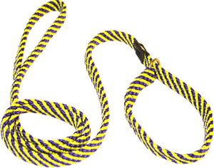 5/8" Flat Braid Slip Lead Purple/Yellow Spiral