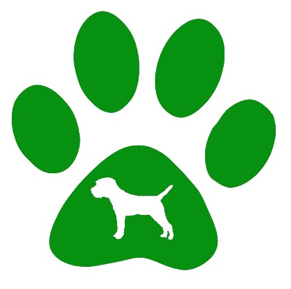 green paw print border