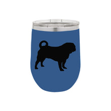 Load image into Gallery viewer, Pug 12 oz Vacuum Insulated Stemless Wine Glass