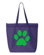 Load image into Gallery viewer, Paw Print- Purple Embroidered Canvas Tote