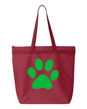 Load image into Gallery viewer, Paw Print- Red Embroidered Canvas Tote