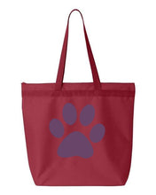 Load image into Gallery viewer, Paw Print- Red Embroidered Canvas Tote