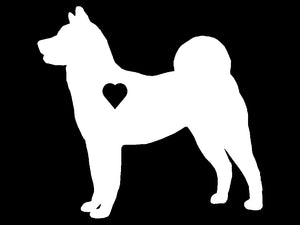 Heart Akita Dog Decal