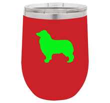Load image into Gallery viewer, Australian Shepherd 12 oz Vacuum Insulated Stemless Wine Glass