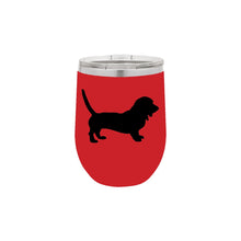 Load image into Gallery viewer, Bassett Hound 12 oz Vacuum Insulated Stemless Wine Glass