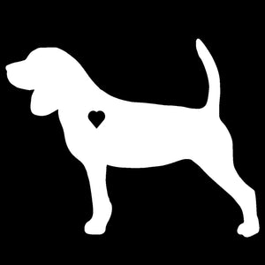 Heart Beagle Dog Decal