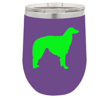 Load image into Gallery viewer, Borzoi 12 oz Vacuum Insulated Stemless Wine Glass