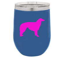 Load image into Gallery viewer, Borzoi 12 oz Vacuum Insulated Stemless Wine Glass