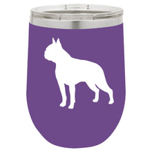 Load image into Gallery viewer, Boston Terrier 12 oz Vacuum Insulated Stemless Wine Glass