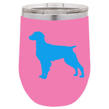 Load image into Gallery viewer, Brittany Spaniel 12 oz Vacuum Insulated Stemless Wine Glass