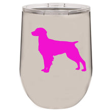 Load image into Gallery viewer, Brittany Spaniel 12 oz Vacuum Insulated Stemless Wine Glass