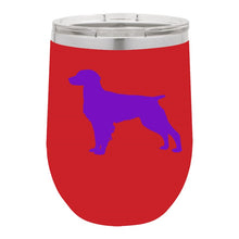 Load image into Gallery viewer, Brittany Spaniel 12 oz Vacuum Insulated Stemless Wine Glass