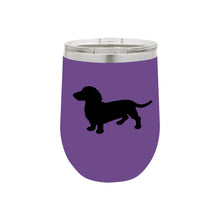 Load image into Gallery viewer, Dachshund 12 oz Vacuum Insulated Stemless Wine Glass
