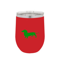 Load image into Gallery viewer, Dachshund 12 oz Vacuum Insulated Stemless Wine Glass