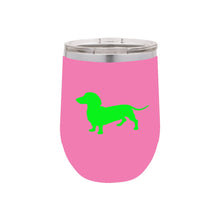 Load image into Gallery viewer, Dachshund 12 oz Vacuum Insulated Stemless Wine Glass