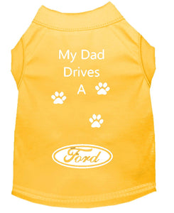 Sunshine Yellow Dog Shirt- My Dad/ Mom Drives A