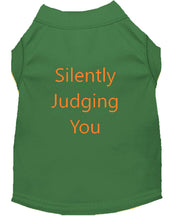 Load image into Gallery viewer, Silently Judging You Dog Shirt Emerald Green