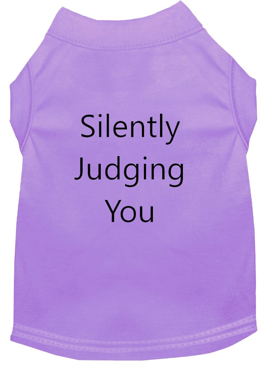 Silently Judging You Dog Shirt Lavender