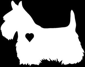 Heart Scottish Terrier Dog Decal