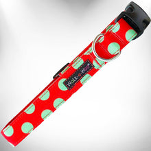 Load image into Gallery viewer, Polka Dot Dog Collars, Leads and Bows on Red - 3 Styles