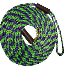 Load image into Gallery viewer, 1/4 Solid Braid (Round) Long Line / Check Cord Blue/Orange Spiral