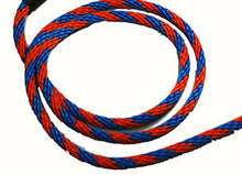 Load image into Gallery viewer, 1/4 Solid Braid (Round) Long Line / Check Cord Blue/Orange Spiral