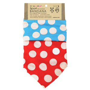 Sport Bandana - DOT Tan/Red/Turquoise