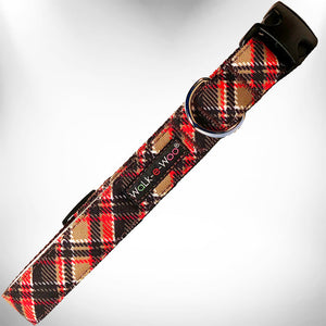 Plaid Dog Collars, Leads, and Bows - 4 Styles