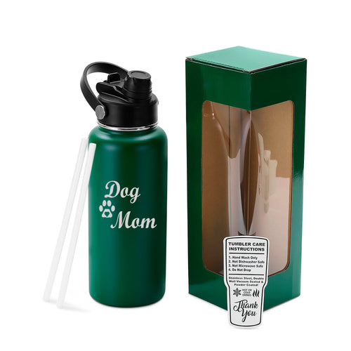 32oz Engraved Hydro Water Bottle Dog Mom or Dog Dad