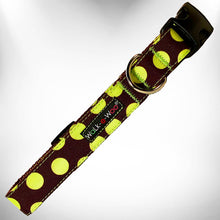 Load image into Gallery viewer, Polka Dot Dog Collars, Leads, and Bows on Brown - 4 Styles