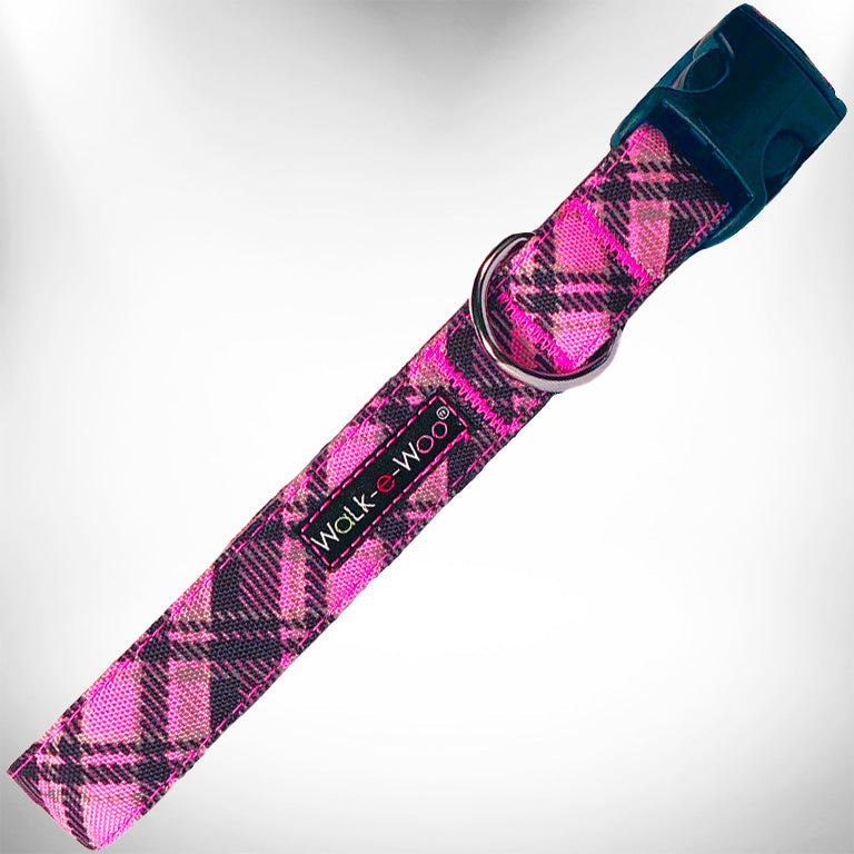 Plaid Dog Collars, Leads, and Bows - 4 Styles